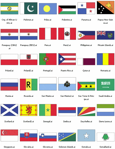 world flags set