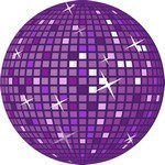 Purple Retro Disco Ball Vector Art